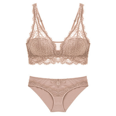 Laceless Bra Gathering Bra Lace Bra Set - Image 6