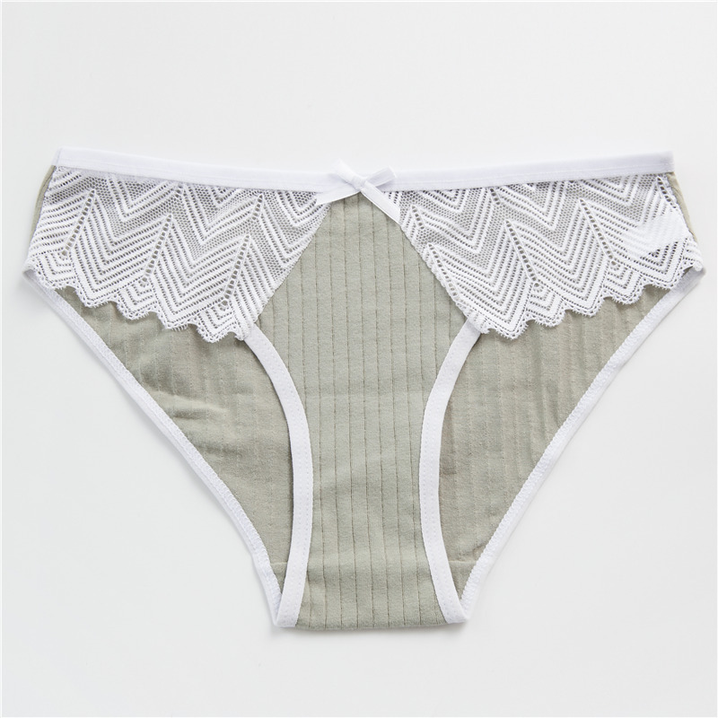 Low waist girlie lace panty breathable pink