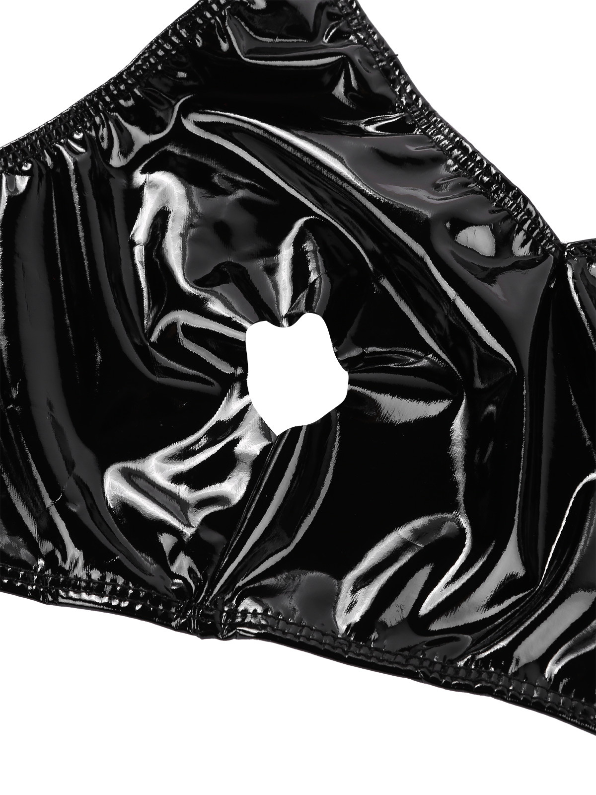 Cutout Bra and Panty Set Shiny Leather - Image 5