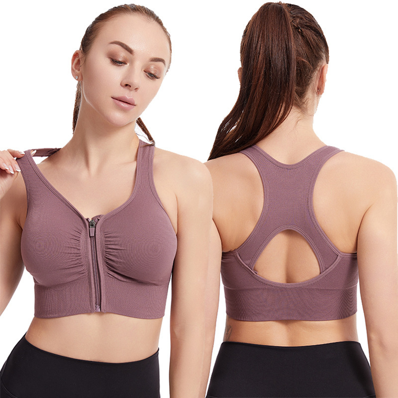 Front-Zip Shockproof Sports Bra - Image 6