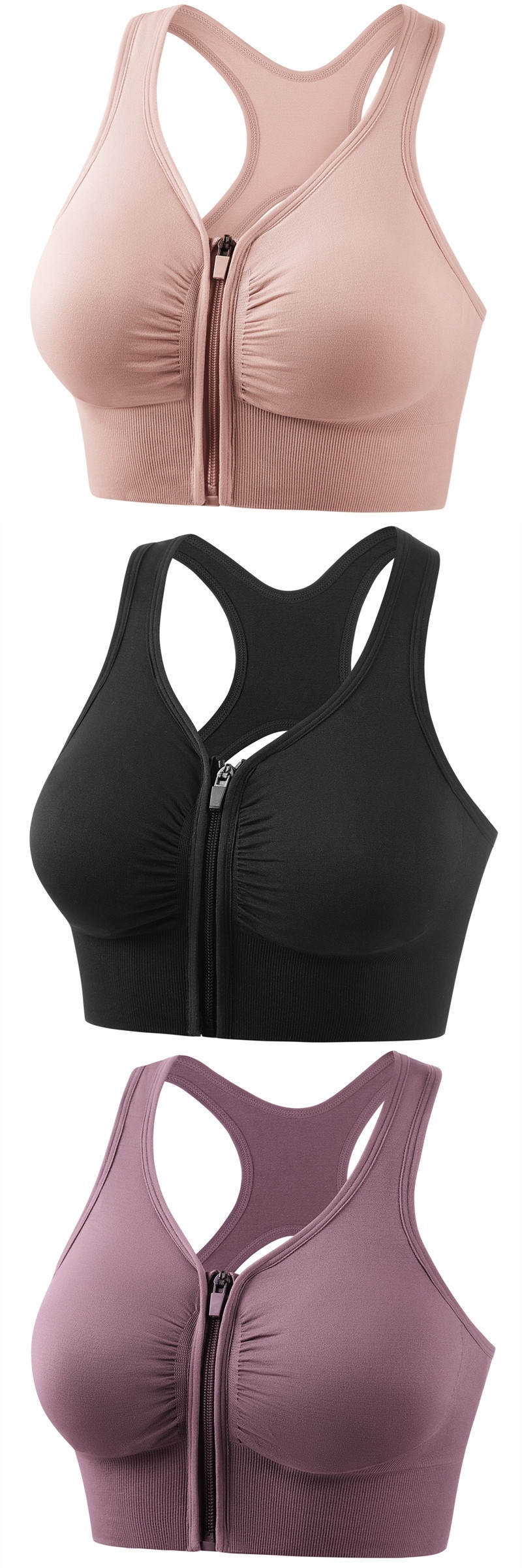 Front-Zip Shockproof Sports Bra - Image 5