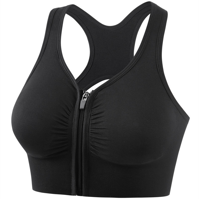 Front-Zip Shockproof Sports Bra