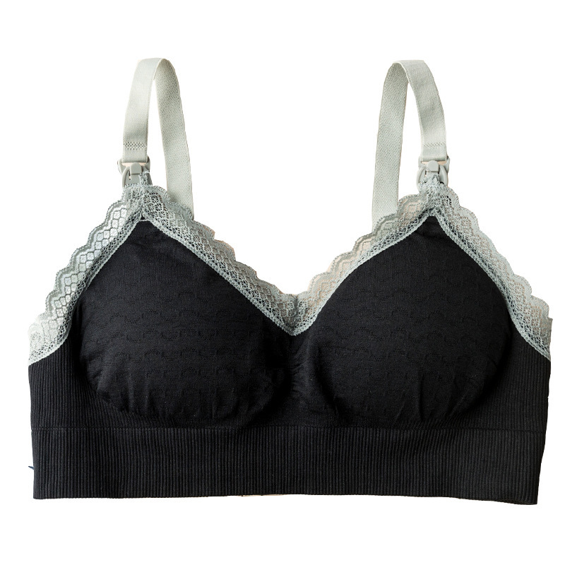 Pregnant Women's Wireless Lace Plus Size Front Buckle Nursing Bra